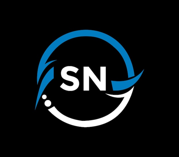 Дизайн логотипа SN в форме круга Дизайн логотипа SN в форме круга и куба SN монограмма busine