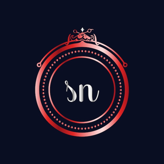SN Monogrammen logo, salon, Luxury Cosmetics Spa Beauty vector sjabloon