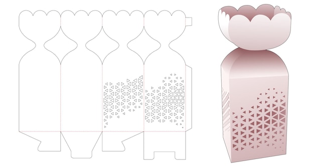 Vettore scatola porta merenda con sagoma fustellata triangolo stencil