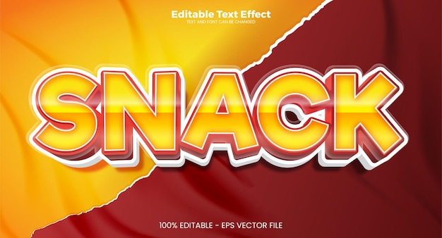 Snack editable text effect in modern trend style