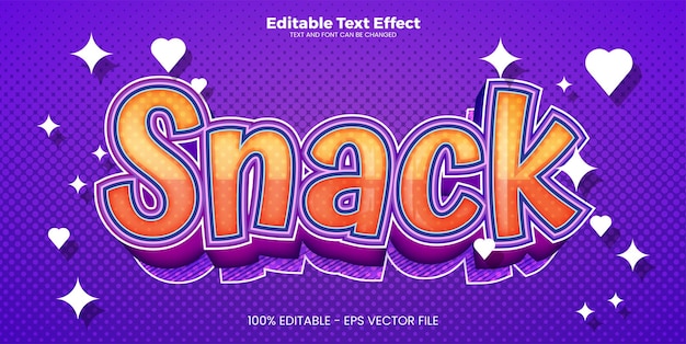 Snack editable text effect in modern trend style