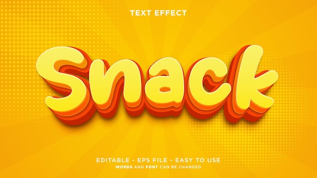 Vector snack editable text effect