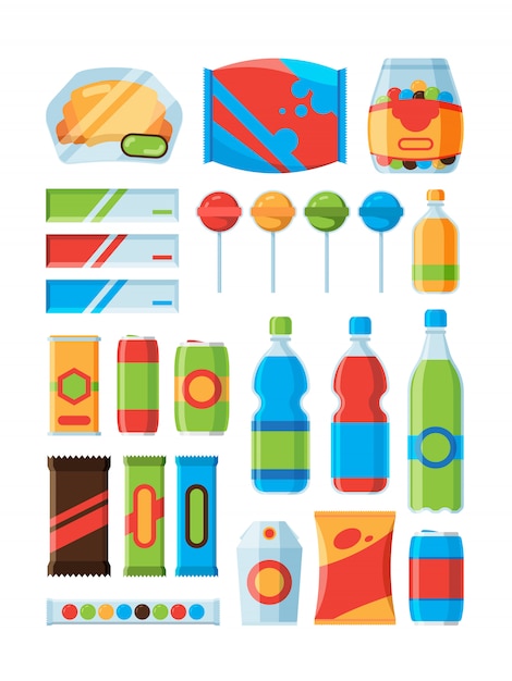 snack fast food. soda drinks chips nuts chocolate bars vendor machine products pictures