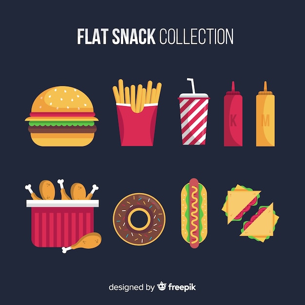 Snack set in flat style