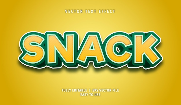 Snack text effect, editable text style