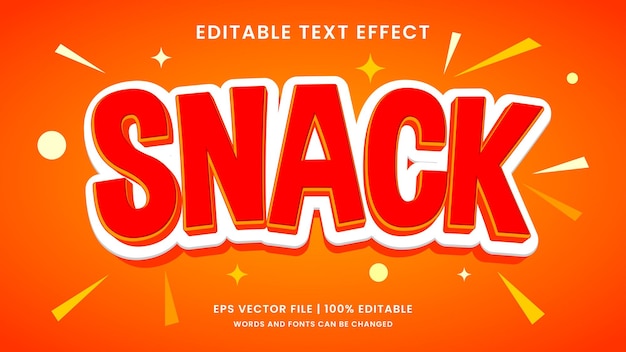 Vector snackfood 3d bewerkbare tekst-effect