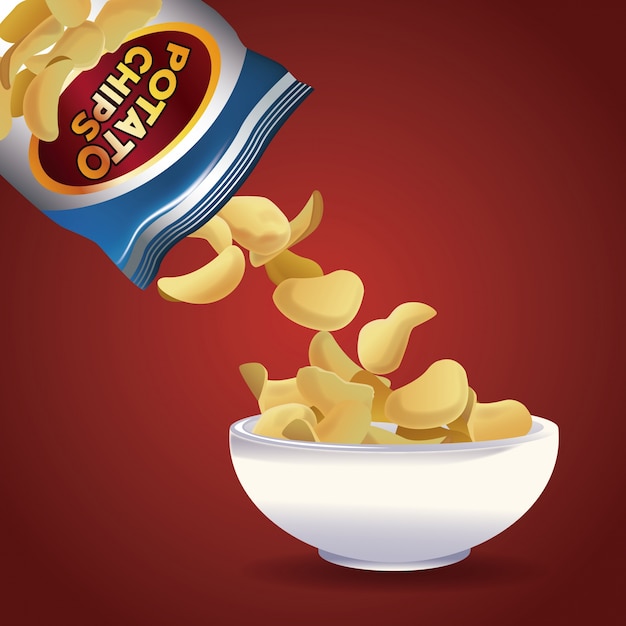 Vector snacks met chips