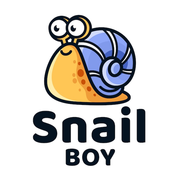 Snail boy kids logo carino