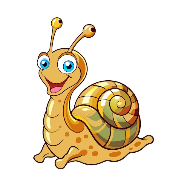 Vector snail cartoon character