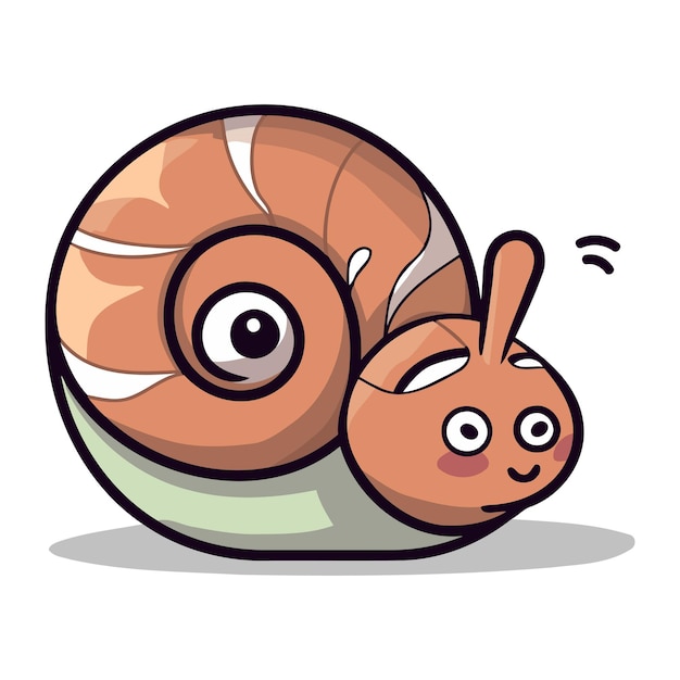 Vector snail cartoon mascot character vector illustratie leuke snail character