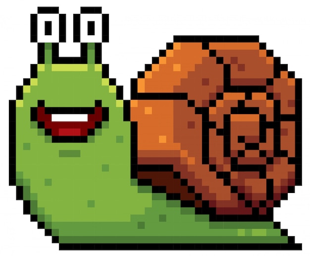 Snail cartoon pixel design