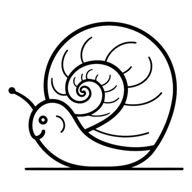 Vector snail isolated on white background vector illustration in cartoon style