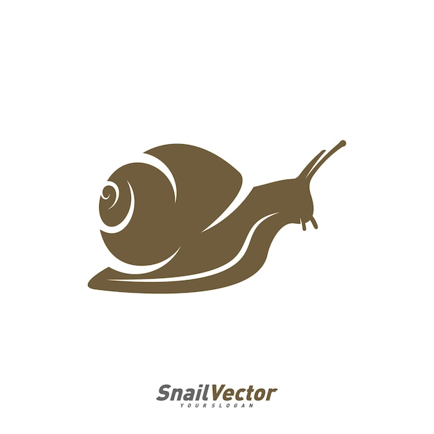 Snail logo design vector template Silhouette of Snail design illustration