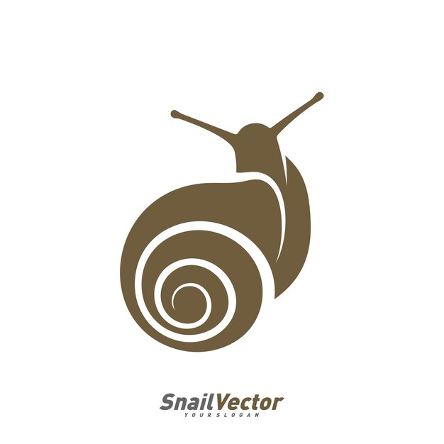 Snail logo design vector template Silhouette of Snail design illustration