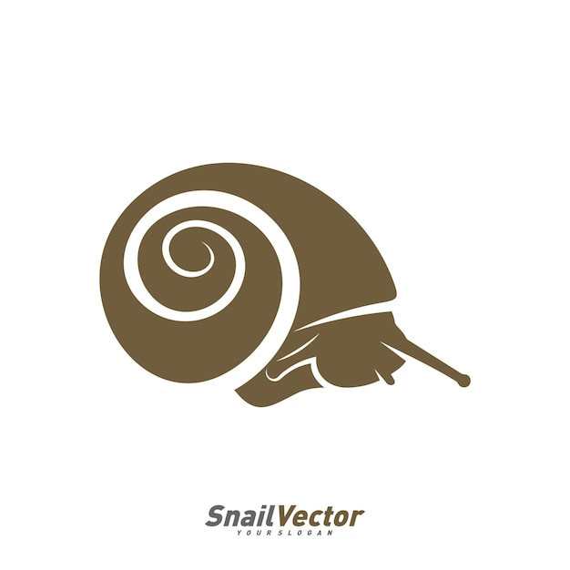 Snail logo design vector template Silhouette of Snail design illustration