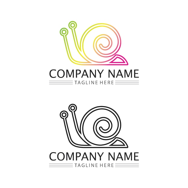 Vector snail logo template vector icon illustration design