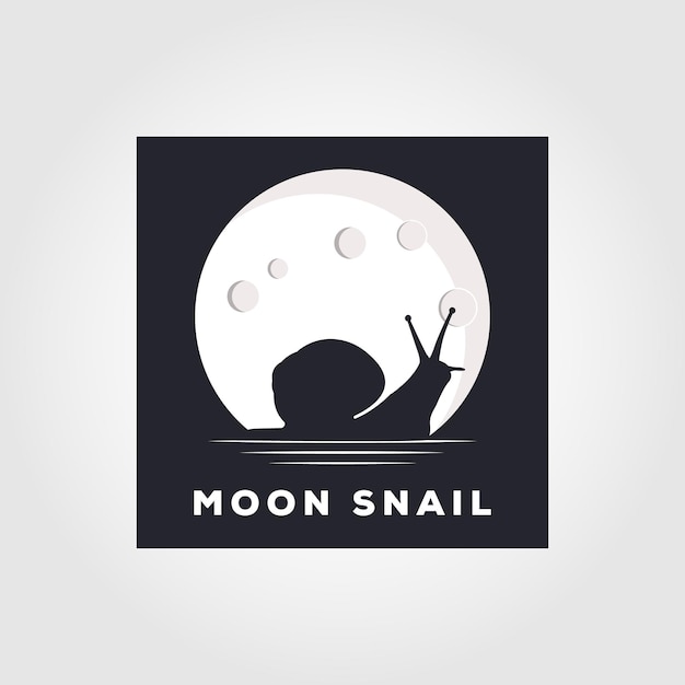 Snail on moon background design vector illustration