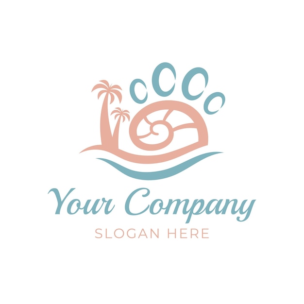 Vector snail paw sea abstract logo