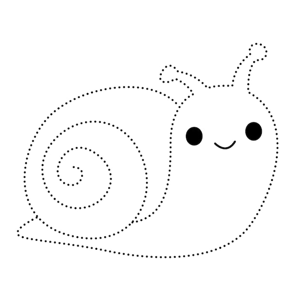 snail reptile patched practice draw cartoon doodle kawaii anime coloring page cute illustration