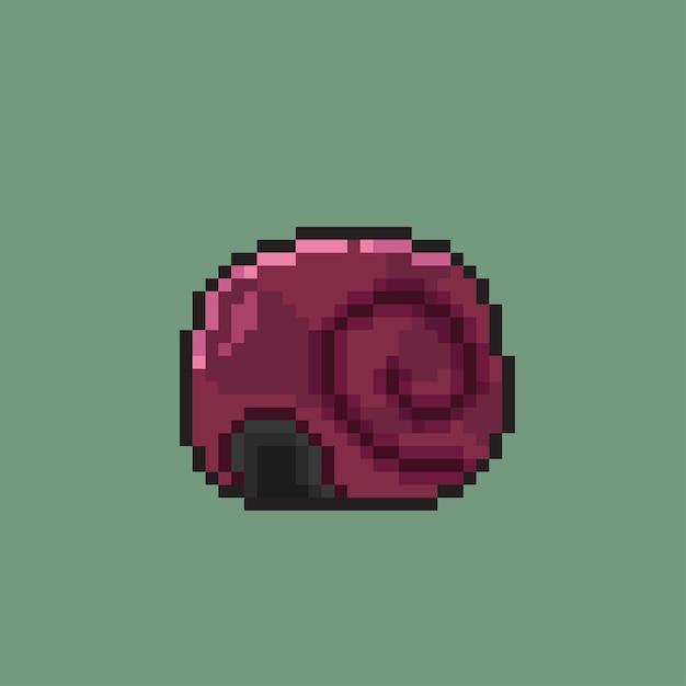 snail shell in pixel art style