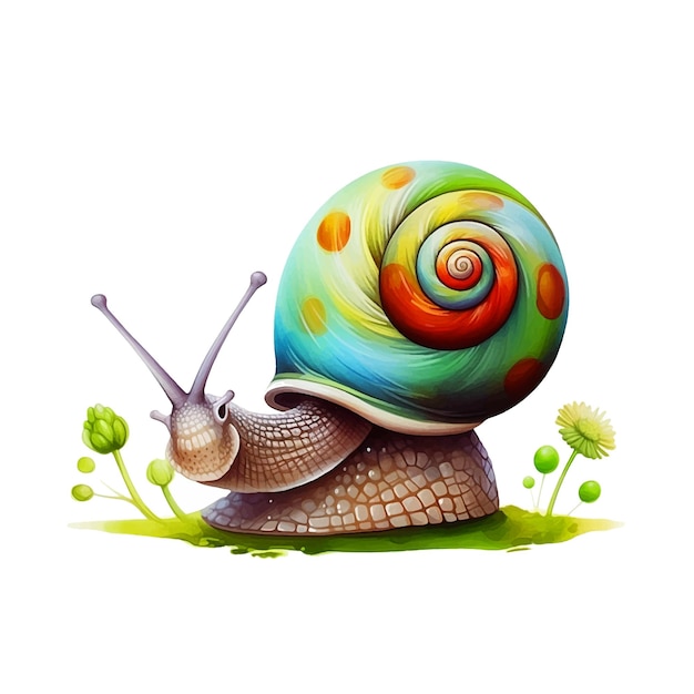 Vector snail waterverf verf kunst vector