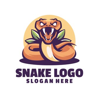 Modello di logo arrabbiato serpente Vettore Premium