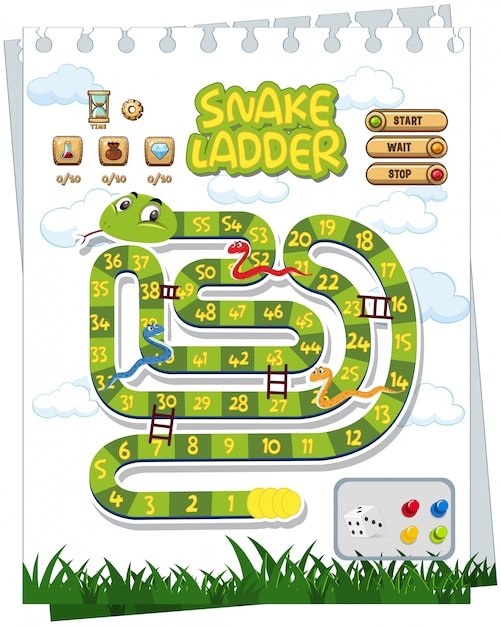 Vector a snake board game template