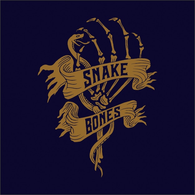 Vector snake and bones