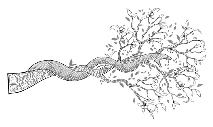Vector snake on a branch