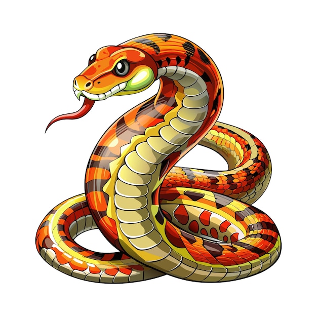 Vector snake cartoon animal illustration clip art isolated