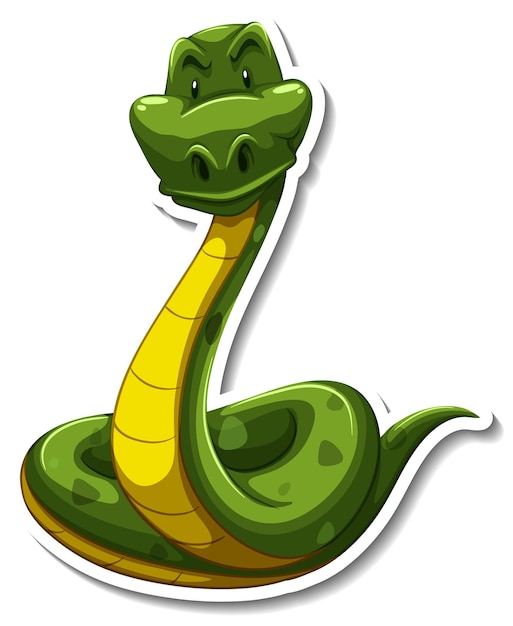 Vector snake cartoon character on white background