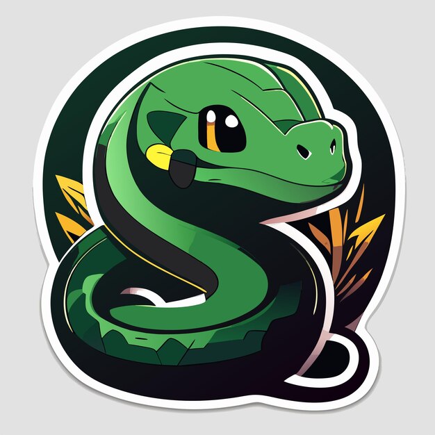 Snake cartoon character on white background