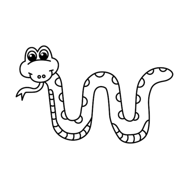 Snake cartoon coloring page illustration vector For kids coloring book