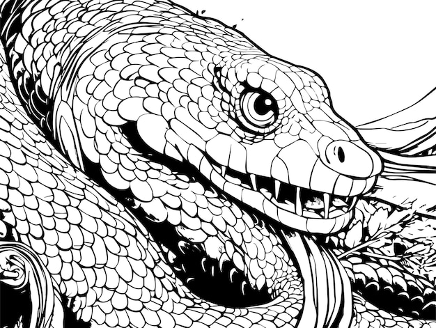 Snake coloring book for adults Royalty Free Vector Image