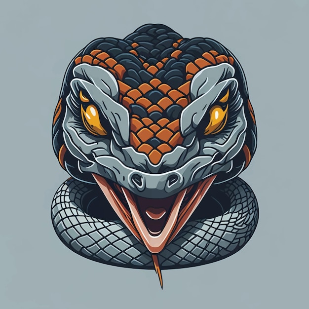 Premium Vector | Snake face vector illustration white background
