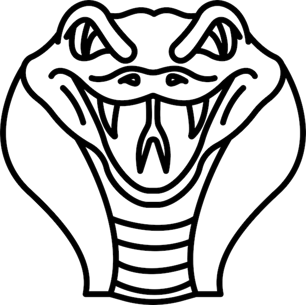 Vector snake facesolid outline vector illustration