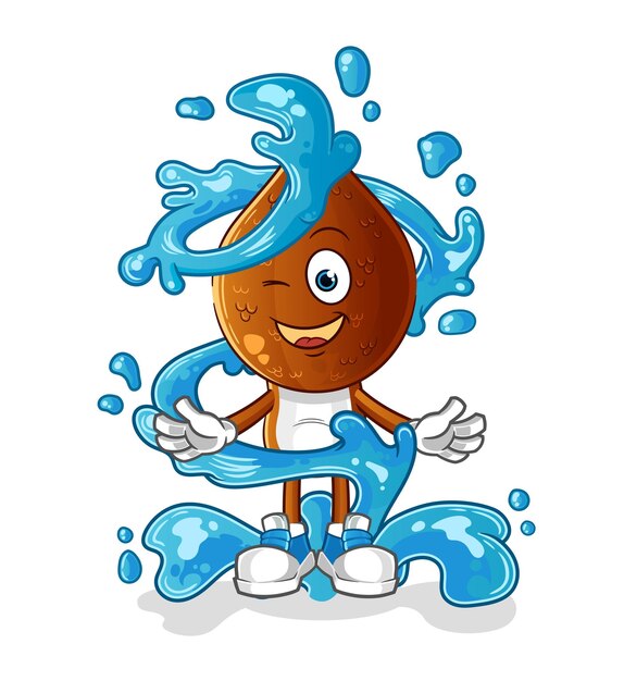 Vector snake fruit head cartoon fresh with water mascot cartoon vector