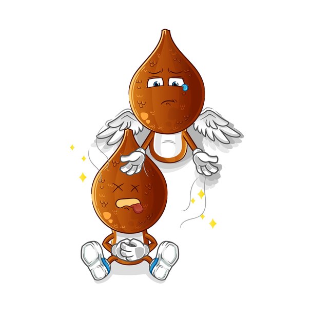 Snake fruit head cartoon spirit leaves the body mascot cartoon vector