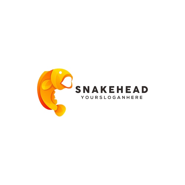 Snake head colorful logo design template