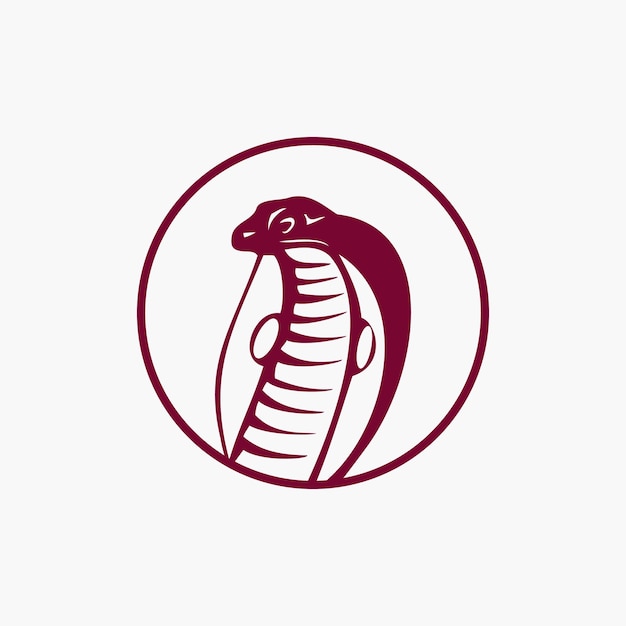 Snake head icon or logo with a circle vector illustration