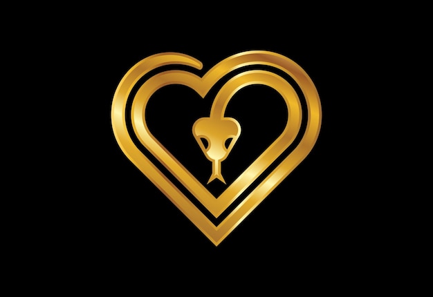 Modello di progettazione del logo snake and heart icona simbolo del segno del logo snake heart