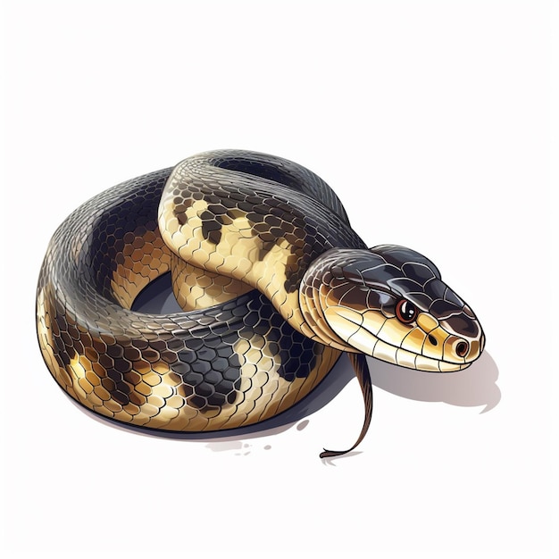 Serpente illustrazione animale vettore rettile design fauna selvatica serpente selvaggio nero natura isolat