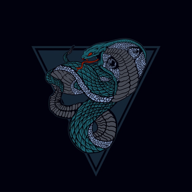 Illustrazione del serpente, re cobra.