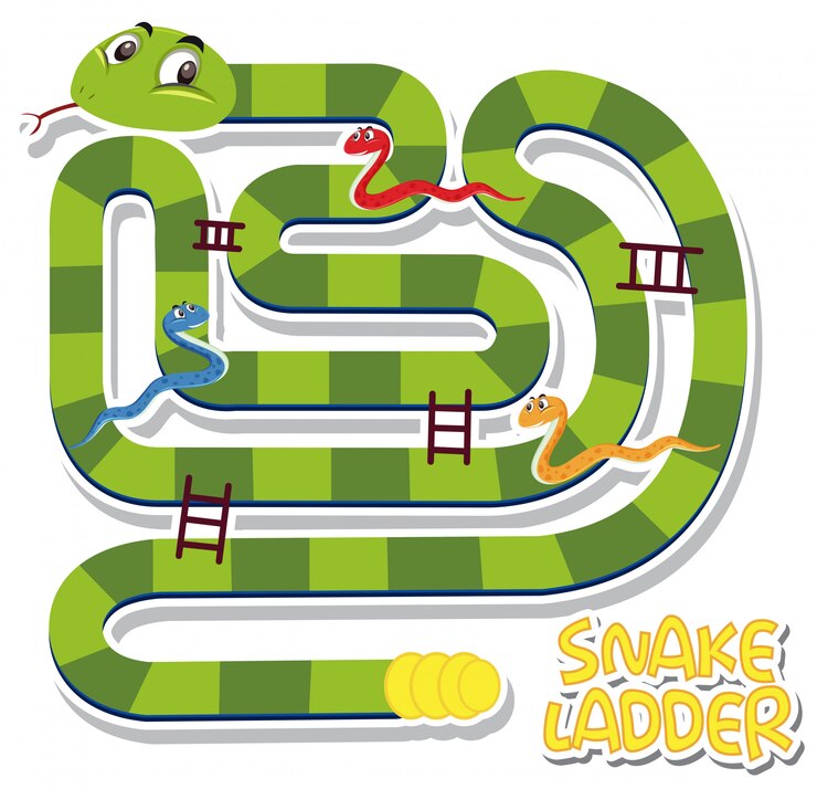 Vector snake ladder game template