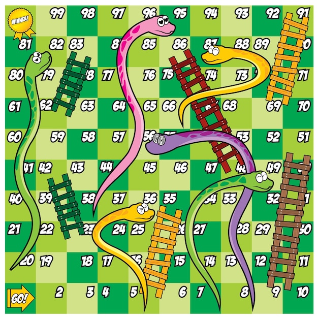 Vector snake and ladder set