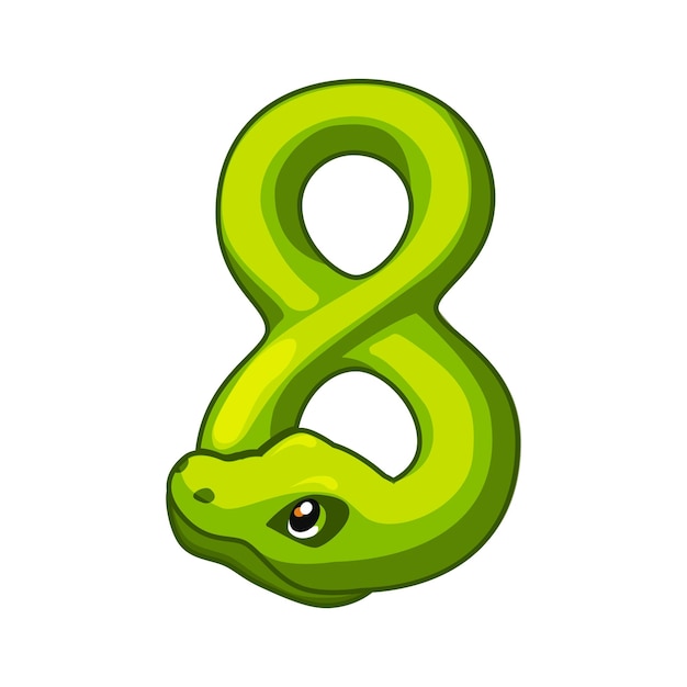 Snake lettertype Digit 8 Cartoon Acht nummer