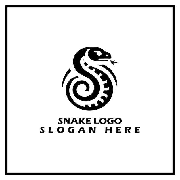 Snake logo design with a simple and elegant style