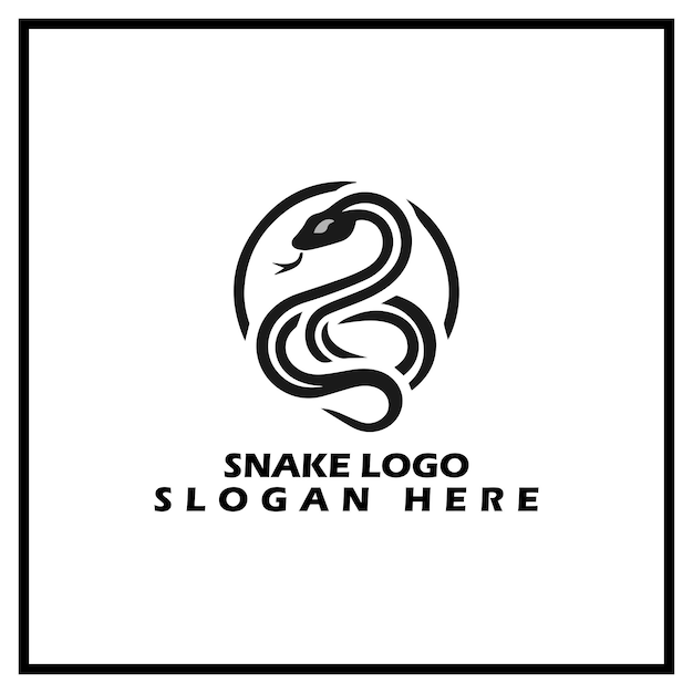 Vector snake logo design with a simple and elegant style