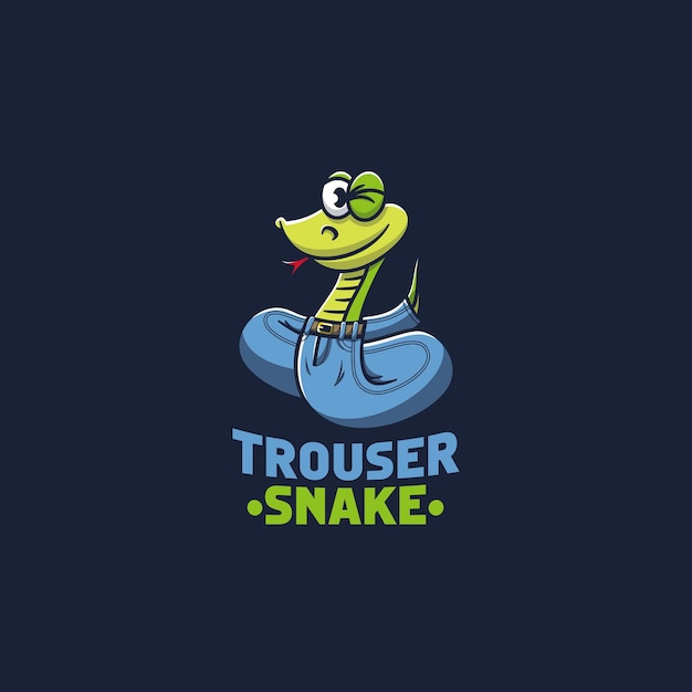 Snake logo mascot wearing trousers