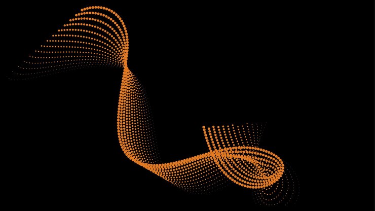 Vector a snake made of gold particles